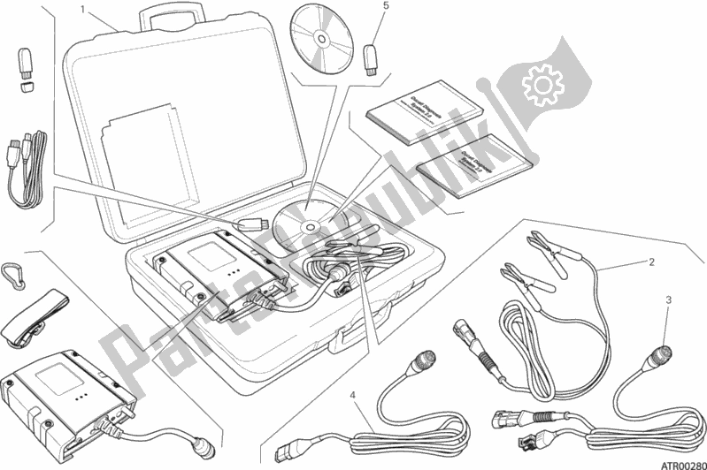 All parts for the Dds (2) Tester of the Ducati Superbike 1299S 90 TH Anniversario 2017